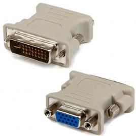 Adaptor DVI-I 24+5 PIN Tata - VGA HD15 Mama, Model Alb - pentru Monitor, Proiector, Sisteme Video DVI-I