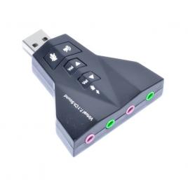 Adaptor USB Placa de Sunet Dubla 7.1, 2 Intrari Mic si Iesire Casti - pentru Calculator, Microfon, Casca