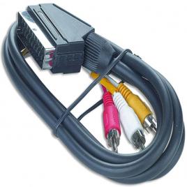 Cablu SCART 3xRCA, Model Negru, Lungime 1.5 m - Cablu Scart pentru TV