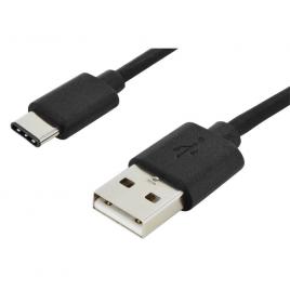Cablu USB Tata A - USB Tata Tip C, Lungime 1m, Model Negru - pentru Smartphone, Laptop, Hub USB