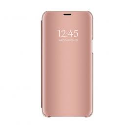 Husa Book Flip Stand Mirror Clear View Samsung Galaxy A9 2018 Rose