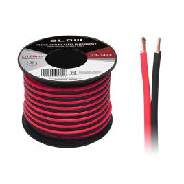 Cablu audio profesional pentru difuzoare auto, lungime 25m, 2x1.00mm, negru + rosu