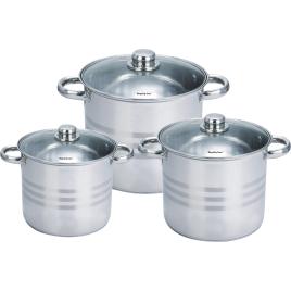 Set oale inox 6 piese cu capace RL-SP4, baza 3 straturi, inductie