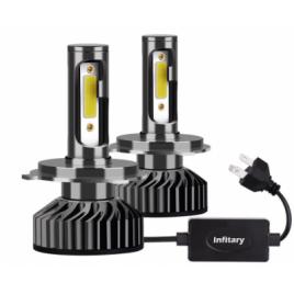 Set 2 becuri led auto f2 h7, 100w, ventilator, 6000k, 12000lm