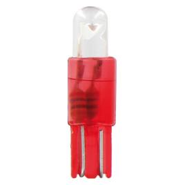 Bec tip LED 12V soclu plastic T5 W2x4 6d 2buc - Rosu