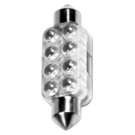 Bec tip LED 12V sofit cu 8 leduri 13x44mm SV8 5-8 1buc - Verde