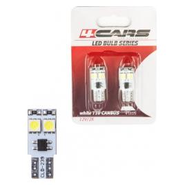 Bec Led - 4SMD 12V pozitie T10 W2 1x9 5d Canbus 2buc 4Cars - Alb dispersat