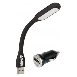 Lampa citit flexibila COB-LED si priza USB 12/24V