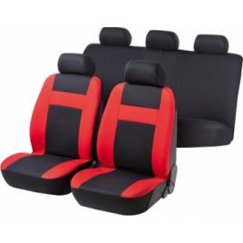 Huse scaun Car Comfort 12buc - Negru/Rosu