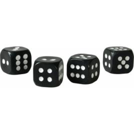 Ornamente capacele valve California-Dices 4buc - Negru