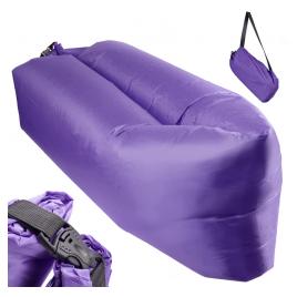Saltea Auto Gonflabila Lazy Bag tip sezlong 230 x 70cm culoare Violet pentru camping plaja sau piscina