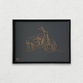 Tablou motocicleta, 18×24 cm