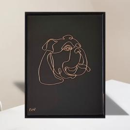 Tablou caine english bulldog, 18×24 cm