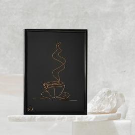 Tablou ceașcă de cafea aburindă, 18×24 cm