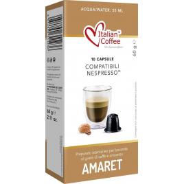 Set 10 capsule Amaretto, compatibile Nespresso, Italian Coffee