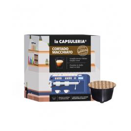 Set 16 capsule Cortado Macchiato, compatibile Nescafe Dolce Gusto, La Capsuleria