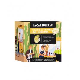Set 16 capsule ceai Negru cu Lamaie, Lime si Curcuma, compatibile Nescafe Dolce Gusto, La Capsuleria