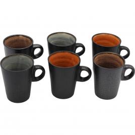 Set 6 cesti espresso, ceramica, gri, 90 ml, 5Five®