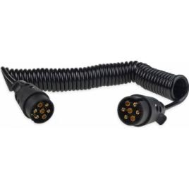 Cablu electric pentru remorca spiralat cu prize 7PIN 12V 6m