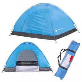 Cort camping impermeabil pentru 2 persoane, cu plasa de tantari si husa depozitare, 200x150cm, albastru