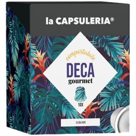 Set 100 capsule compostabile cafea Deca Gourmet, compatibile Nespresso, La Capsuleria