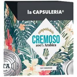 Set 100 capsule de cafea Cremoso 100% Arabica, compatibile Nespresso, La Capsuleria