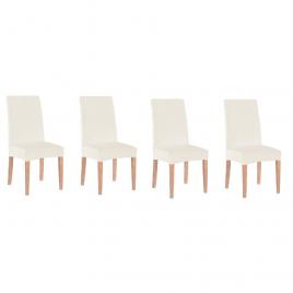 Set 4 huse pentru scaun dining/bucatarie, din spandex, culoare bej