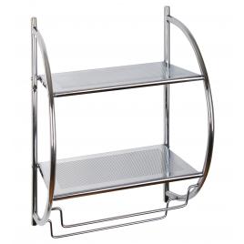 Etajera metalica cu 2 rafturi si suport de prosoape si accesorii baie, 45 x 26 x 54 cm AWD02050027