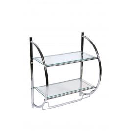 Etajera metalica cu 2 rafturi si suport de prosoape si accesorii baie, 45 x 26 x 54 cm AWD02050029