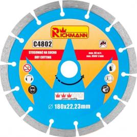 Disc diamantat segmentat beton taiere uscata 180 mm 22.23 mm richmann