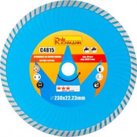 Disc diamantat turbo beton taiere umeda si uscata 230 mm 22.23 mm richmann