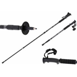 Baston telescopic pentru drumetii Nordic Walking antishock lungime 110 - 135 cm culoare Neagra