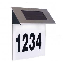 Placa numar casa iluminata LED incarcare solara carcasa din INOX