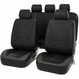 Set 11 huse scaun auto UNIVERSALE din piele ecologica NEGRU AG338E