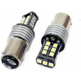 Set becuri auto cu LED CANBUS P21/5W BA15D 15 SMD 7.5W Alb 12/24V