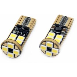 Set becuri auto cu LED CANBUS T10e W5W 12 SMD Alb 12/24V