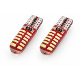 Set becuri auto cu LED CANBUS T10e W5W 24 SMD SILCA Alb 12V