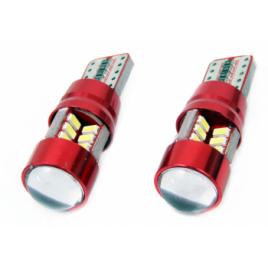 Set becuri auto cu LED CANBUS T10e W5W 27 SMD Alb 12V/24V