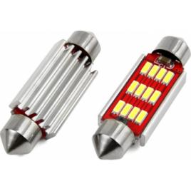 Set becuri auto cu LED CANBUS sofit C5W 12 SMD 4014 41mm Alb 12/24V