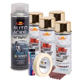 Kit complet reparatie si vopsire jante culoare Auriu Metalic V4