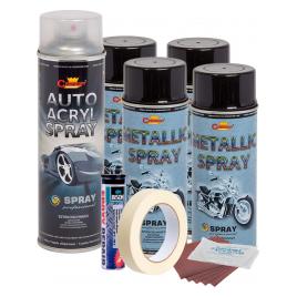 Kit complet reparatie si vopsire jante culoare Negru Metalizat V4