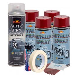 Kit complet reparatie si vopsire jante culoare Rosu Burgundy Metalizat V4