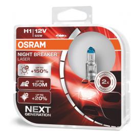 Set 2 becuri auto cu halogen Osram H1 12V 55W P14 5s Night Breaker Unlimited +150
