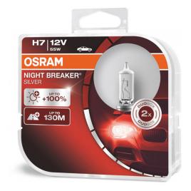 Set 2 becuri cu halogen H7 12V NIGHT BREAKER SILVER + 100