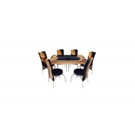 Set masa mercan cu 6 scaune , panglici negru