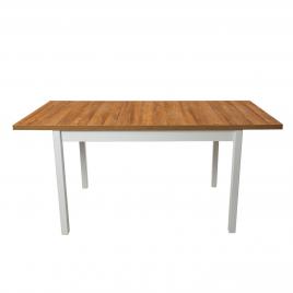 Masa living Max10 BG,  alb/sonoma, 120/160x70x78 cm, lemn masiv de fag/pal