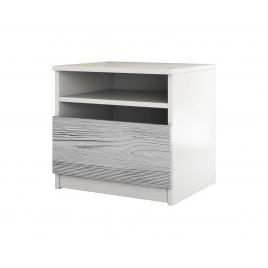Noptiera Valentin, 42x41x36 cm, culoare gri/alb