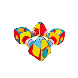 Cort de joaca pentru copii, 8 in 1, 2 igloo si 2 cuburi, cu 4 tunele, husa, 250x250x90 cm, malatec