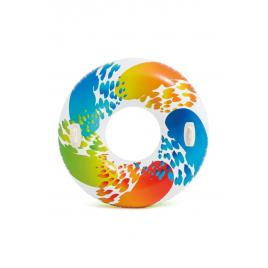 Colac mare gonflabila pentru inot, cu maner, intex, 58202, 122 cm, multicolor