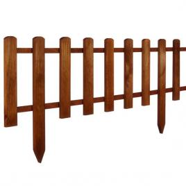 Gard de gradina decorativ din lemn distantat  maro  104x30 cm